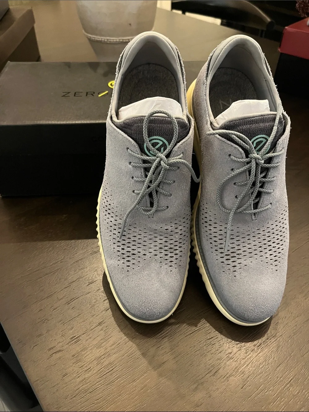 Cole Hans Men's Grey Suede Lace-Up Sneakers